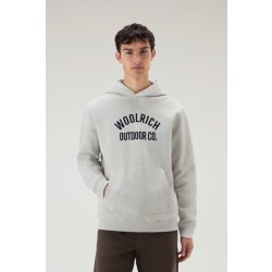 WOOLRICH ORGANIC COTTON SCRIPT HOODIE šedá