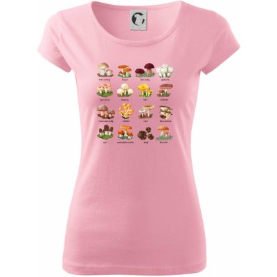 Atlas hub triko s houbami Pure dámské triko Růžová – Zboží Mobilmania
