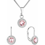Pavona Sada šperků s krystaly Swarovski náušnice a přívěsek růžové kulaté 39109.3 lt. rose – Sleviste.cz