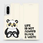 Pouzdro Mobiwear parádní flip Sony Xperia 5 - M041S Panda - life is not always black and white – Zboží Mobilmania