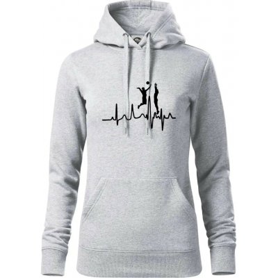 EKG volejbalisti muži mikina dámská Cape s kapucí Světlešedý Melír – Zboží Dáma