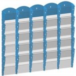 Corping Nástěnný plastový zásobník na prospekty - 5 x 5 A5, modrý – Zboží Živě