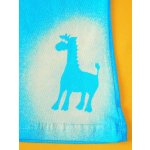 Pletex legíny do zvonu tyrkysově modrá žirafa – Zboží Mobilmania