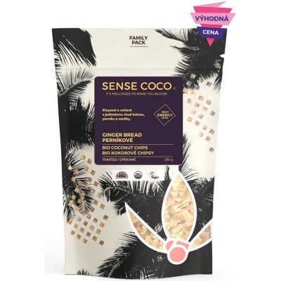 Sense coco Bio kokosové chipsy perníkové family pack 250 g – Zboží Mobilmania