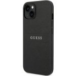 Pouzdro Guess iPhone 14 Plus PU kožené Saffiano s kovovém logem Hot Stamp Stripes černé – Hledejceny.cz