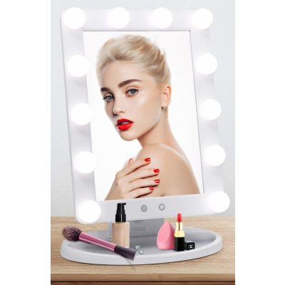 Bezdoteku kosmetické zrcátko Holywood s LED žárovkami bílé – Zbozi.Blesk.cz