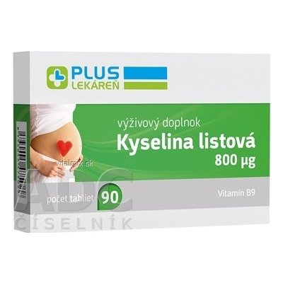 Plus Lékárna Kyselina listová 800 mikrog 90 tablet – Hledejceny.cz