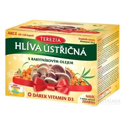 Terezia Hlíva ústřIčná + rakytníkový olej 120 kapslí + Vit. D3 30 kapslí – Hledejceny.cz