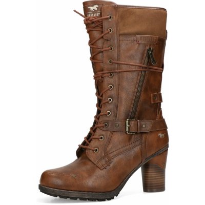 Mustang dámské stylové kozačky hnědé – Zboží Dáma