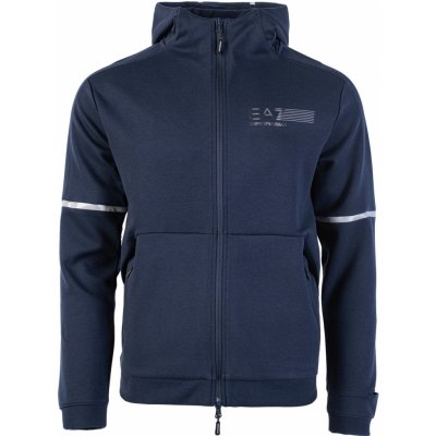 EA7 EMPORIO ARMANI NATURAL VENTUS7 M HOODIE FZ 3RPM43PJMBZ1554 Tmavě modrá – Zboží Mobilmania