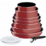 Tefal Ingenio Easy Cook & Clean Sada nádobí, 10 ks, červená L1529402 – Zboží Mobilmania