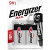 Baterie primární Energizer Max Alkaline 9V 2ks E301530500