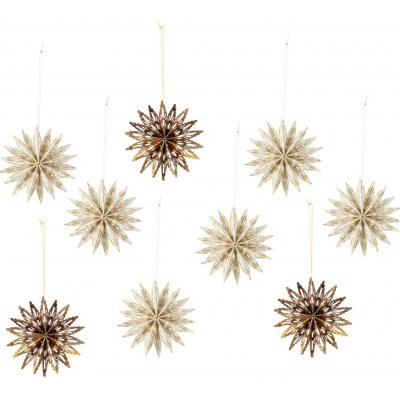 Bloomingville Papírová ozdoba Star Ornament set 9 ks hnědá barva papír – Hledejceny.cz