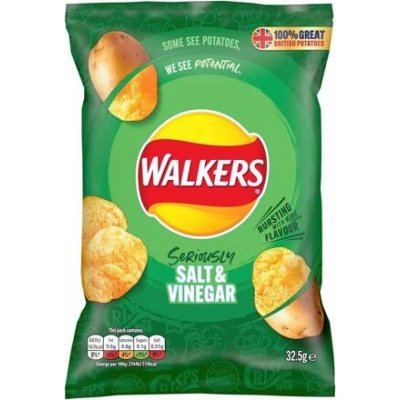 Walkers bramborové chipsy s příchutí soli a octa 32, 5 g – Zboží Dáma