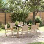 Omaxi 455147 Zahradní jídelní souprava 7 pcs Béžová 150 x 90 x 75 cm – Hledejceny.cz