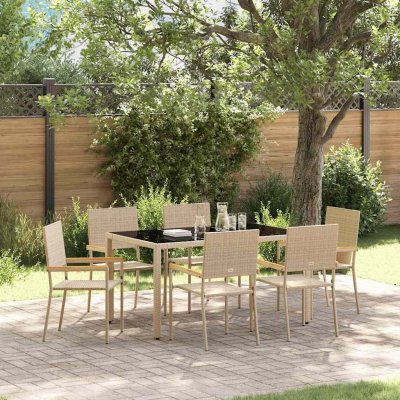 Omaxi 455147 Zahradní jídelní souprava 7 pcs Béžová 150 x 90 x 75 cm – Hledejceny.cz