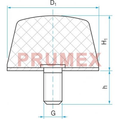 Silentblok - doraz kuželový typ KD-4 - 20x16 M6x18 55 Sha – Zboží Mobilmania