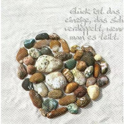 Ubrousek 33x33cm Srdce z kamenů – Zboží Dáma