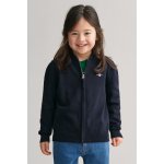 Gant Shield Cotton Zip Cardigan modrá – Zboží Dáma