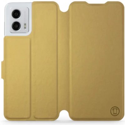 Pouzdro Mobiwear Flip Motorola Moto G53 5G - C_GOS Gold&Gray