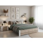 Textilomanie Ikaros bílá / dub sonoma s laťkovým roštem matrace Deluxe 10 cm – Sleviste.cz