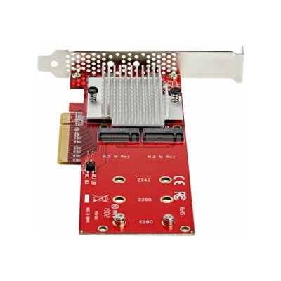 StarTech.com Dual M.2 PCIe SSD Adapter Card, x8 / x16 Dual NVMe or AHCI M.2 SSD to PCI Express 3.0, M.2 NGFF PCIe (M-Key) Compatible, Vented, Supports 2242, 2260, 2280, JBOD, Mac & PC - Full/Low-Profi – Zboží Mobilmania