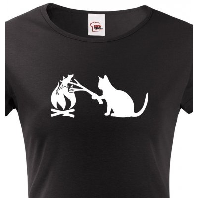 Dámské tričko kočka a myš černá – Sleviste.cz