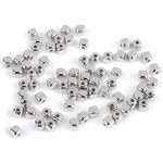 Plastové korálky mini hvězdičky, srdíčka, kostky metalické Varianta: 5 stříbrná kostky, Balení: 10 g – Zboží Dáma