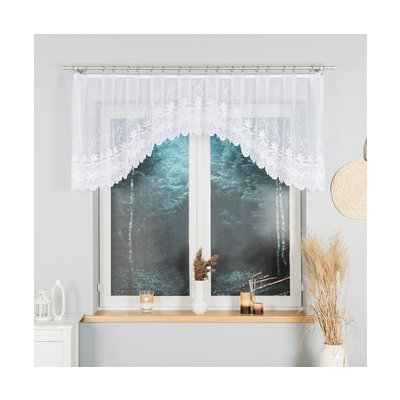 Dekorační oblouková krátká záclona na žabky JOWITA 80 bílá 300x80 cm MyBestHome – Hledejceny.cz