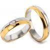Prsteny iZlato Forever Zlaté kombinované snubní prstýnky SKOB371