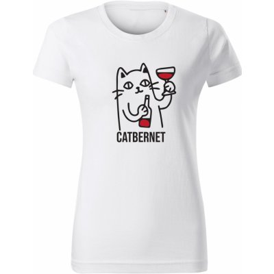 Trikíto dámské tričko CATBERNET Bílá – Zboží Mobilmania