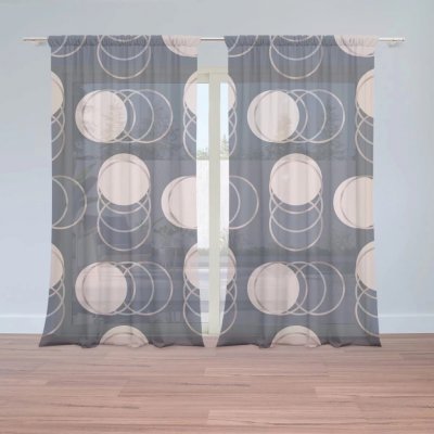Záclony Kruhy a puntíky: 2 ks - 150x250 cm - Sablio – Hledejceny.cz