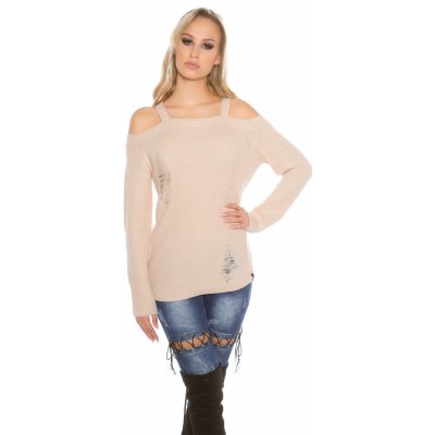 Koucla Cold Shoulder knit jumper used look white – Hledejceny.cz