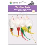 Tommi Myš s peříčkem pro kočky malá, 5 cm, 4 ks – HobbyKompas.cz