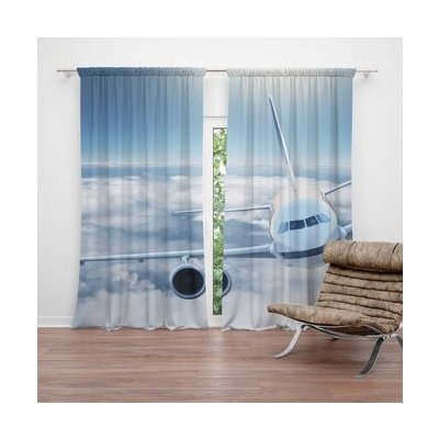 Sablio Závěs Letadlo v oblacích: 2ks 140x250cm – Hledejceny.cz