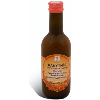 Cvrček Rakytník šťáva 100% s dužninou 250 ml – Sleviste.cz