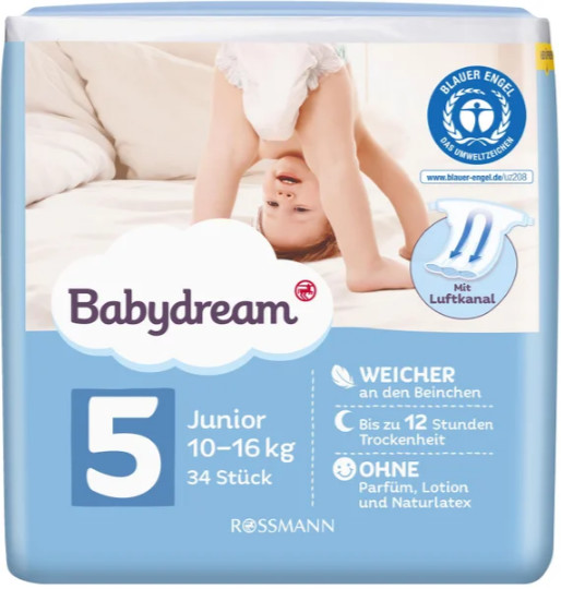 BABYDREAM Junior 5 10-16 kg 34 ks