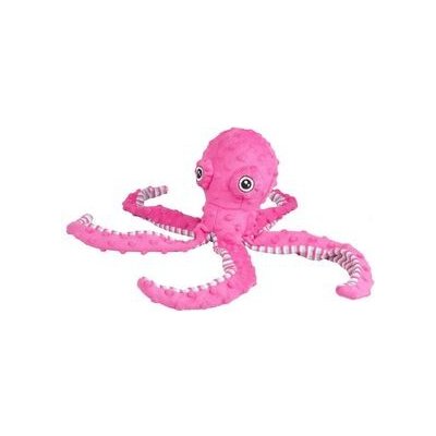 Flamingo hračka pro psa pískací chobotnice 43 cm plyšová růžová