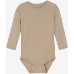 Dětské body s dlouhým rukávem z bambusu hnědé Simply Taupe MINYMO – Zboží Dáma