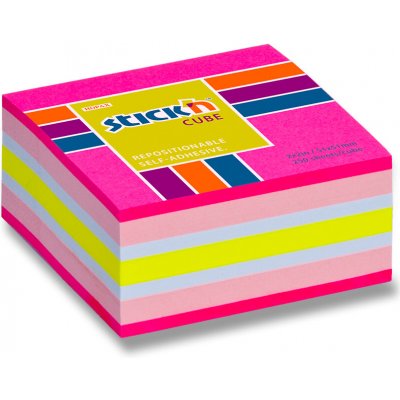 Hopax Stick'n Neon Cube Notes 51 × 51 mm, růžový – Zboží Živě