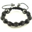 Shamballa náramek s černými korálky SSBSM-02