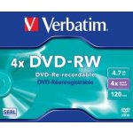 Verbatim DVD-RW, 4,7GB 4x, SERL, jewel, 1ks (43284) – Hledejceny.cz