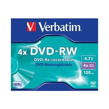 Verbatim DVD-RW, 4,7GB 4x, SERL, jewel, 1ks (43284)