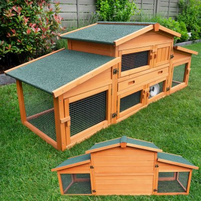 Agrofortel Dřevěná králíkárna 180 x 62 x 72 cm – Zboží Dáma