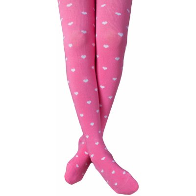 Wola Vzorované dívčí punčocháče SRDÍČKA růžové – Zboží Dáma
