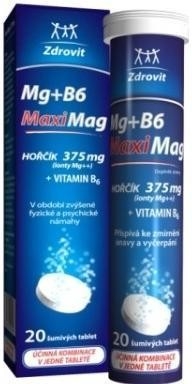 Zdrovit MaxiMag Hořčík 375 mg + B6 20 šumivých tablet