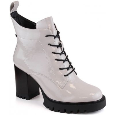 D&A S.Barski Premium Collection zateplené boty na podpatku W OLI234A šedá – Zboží Mobilmania