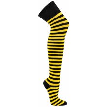 Socks 4 Fun Nadkolenky bavlněné 2721 černá-žlutá