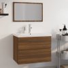 Koupelnový nábytek vidaXL Sada koupelnového nábytku hnědý dub kompozitní dřevo