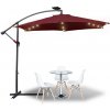 Zahradní slunečník Yakimz 3,5m slunečník UV40+ Camping Pendulum Pavilion LED Solar Garden Umbrella Červená